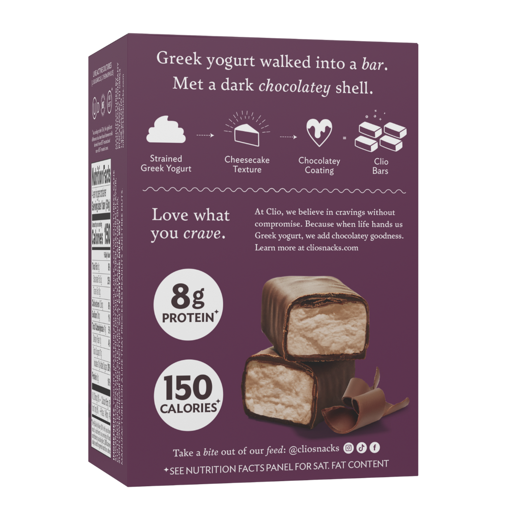 Chocolate Greek Yogurt 4 Bar Count Clio Snacks