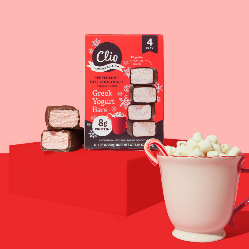 Refrigerated Greek Yogurt Bars - Full Size 4 Pack - Peppermint Hot Chocolate