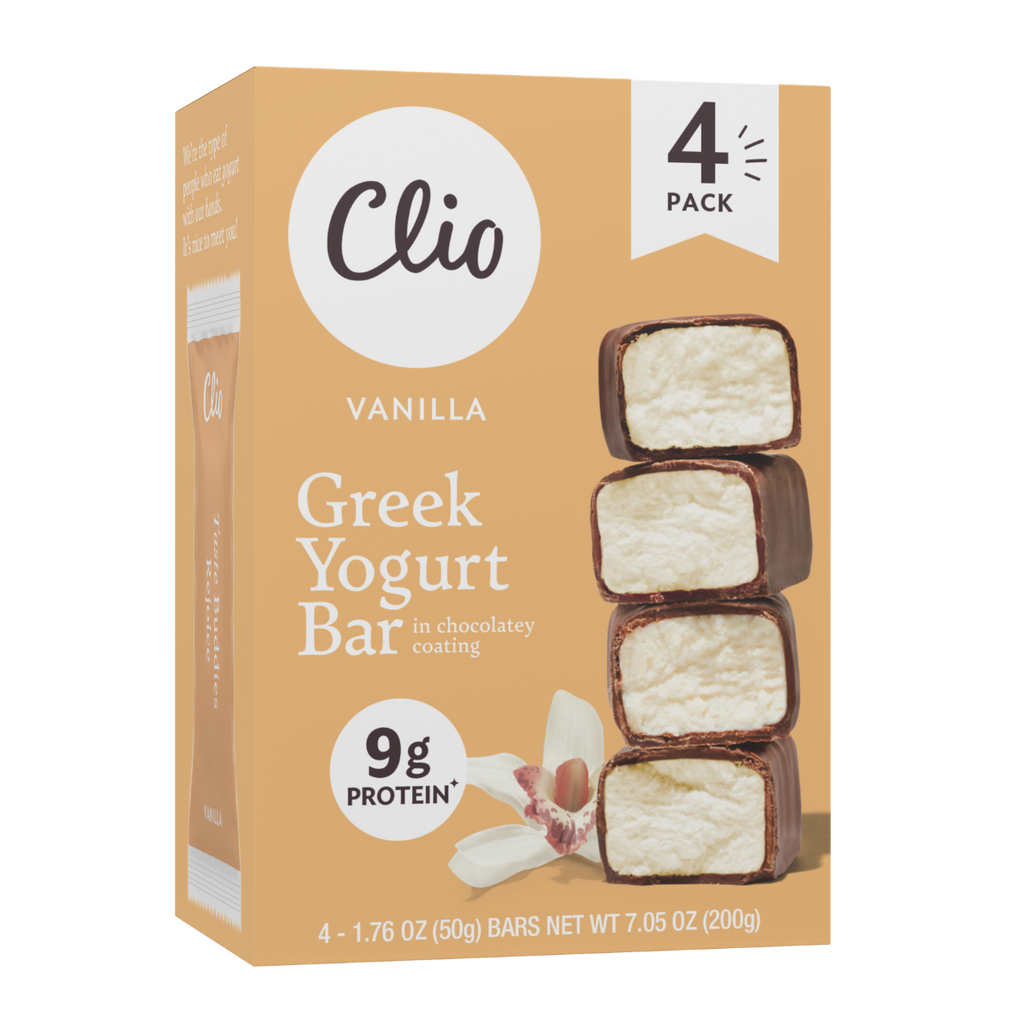 Vanilla Greek Yogurt 4 Bar Count Clio Snacks