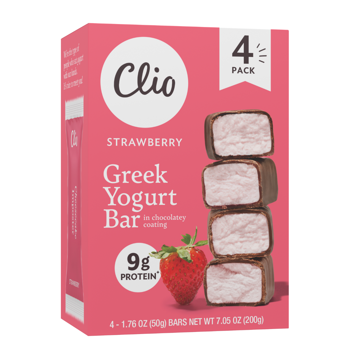 Strawberry Greek Yogurt 4 Bar Count Clio Snacks