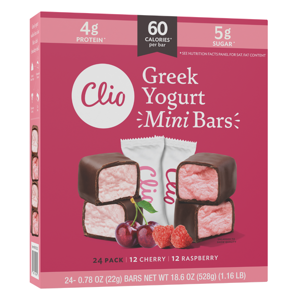 Cherry & Raspberry Greek Yogurt Minis Pack - 24 Bar Count