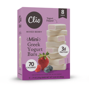 Refrigerated Greek Yogurt Bars - Mini Size 8 Pack - Yogurt Dipped Mixed Berry