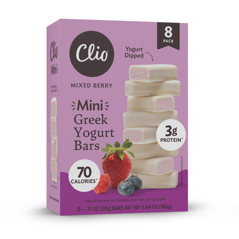 Refrigerated Greek Yogurt Bars - Mini Size 8 Pack - Yogurt Dipped Mixed Berry