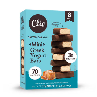 Refrigerated Greek Yogurt Bars - Mini Size 8 Pack - Salted Caramel