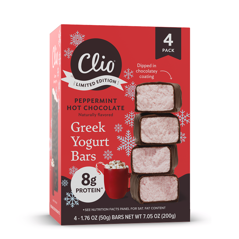Refrigerated Greek Yogurt Bars - Full Size 4 Pack - Peppermint Hot Chocolate