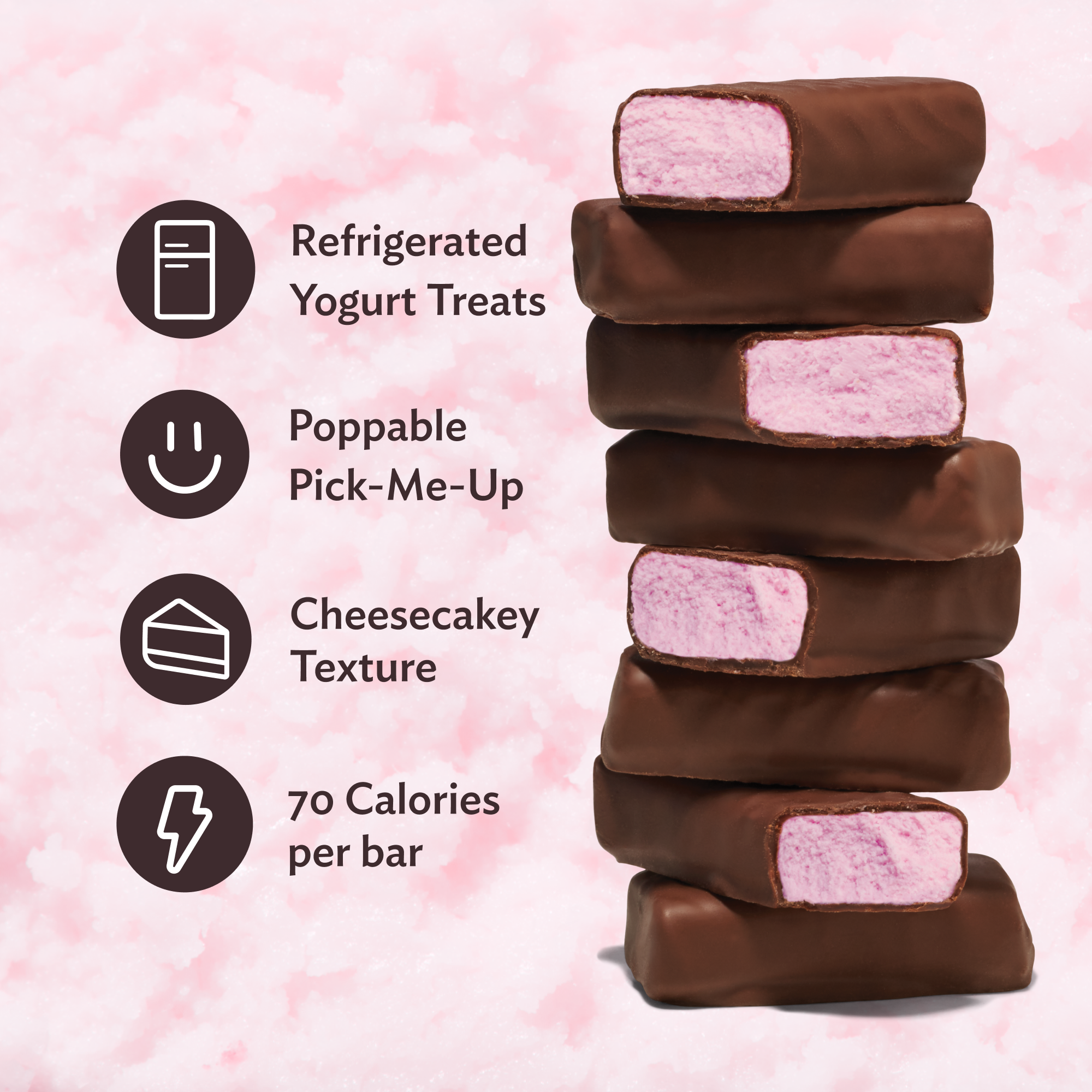 Refrigerated Greek Yogurt Bars - Mini Size 8 Pack - Raspberry – Clio Snacks