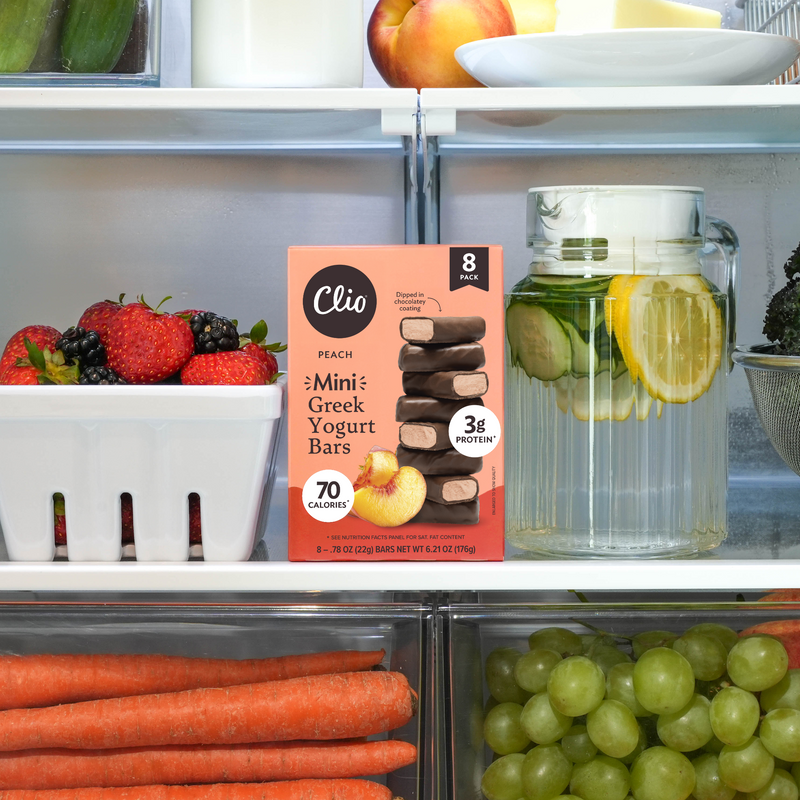 Refrigerated Greek Yogurt Bars - Mini Size 8 Pack - Peach