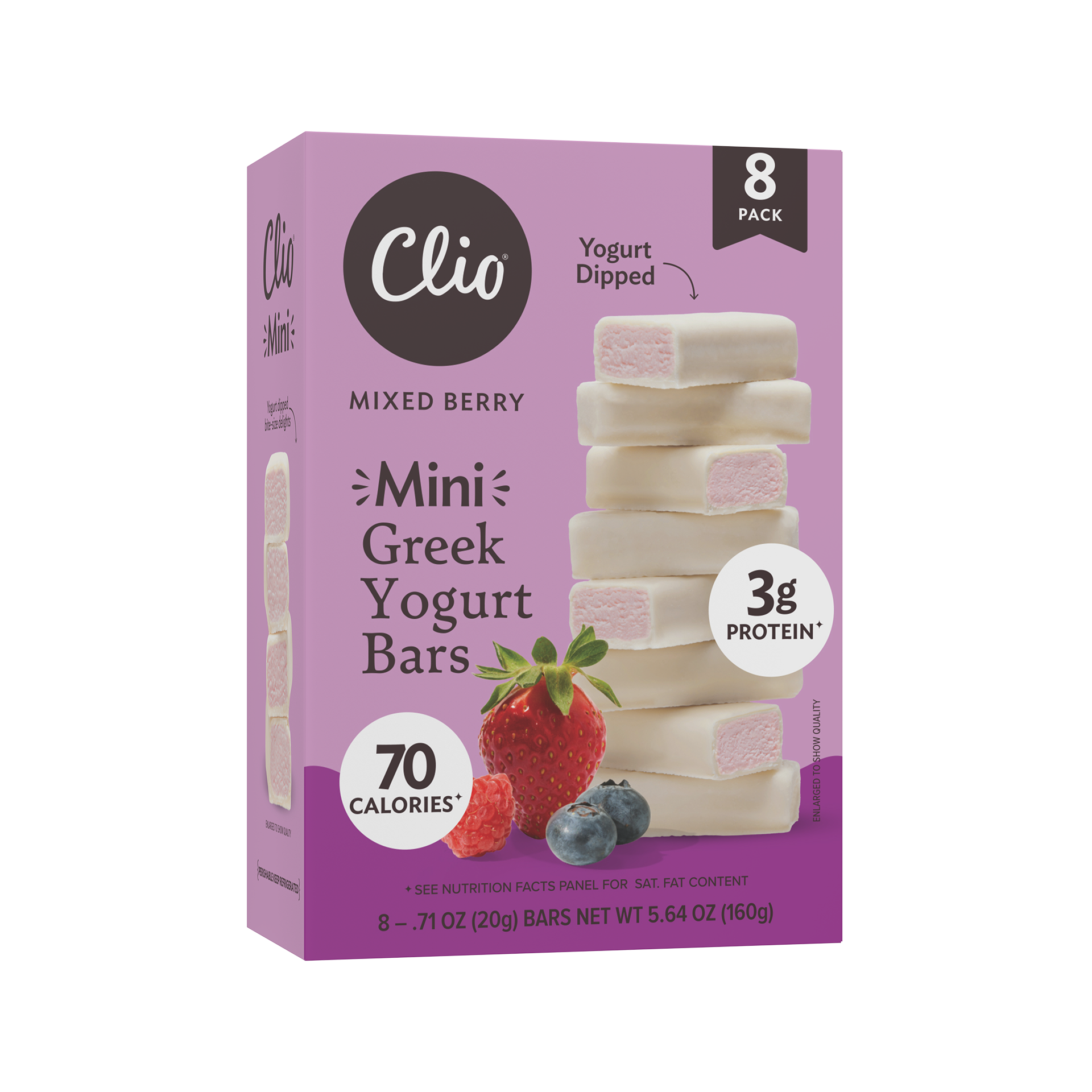 Yogurt Dipped Mixed Berry Minis - 8 Bar Count