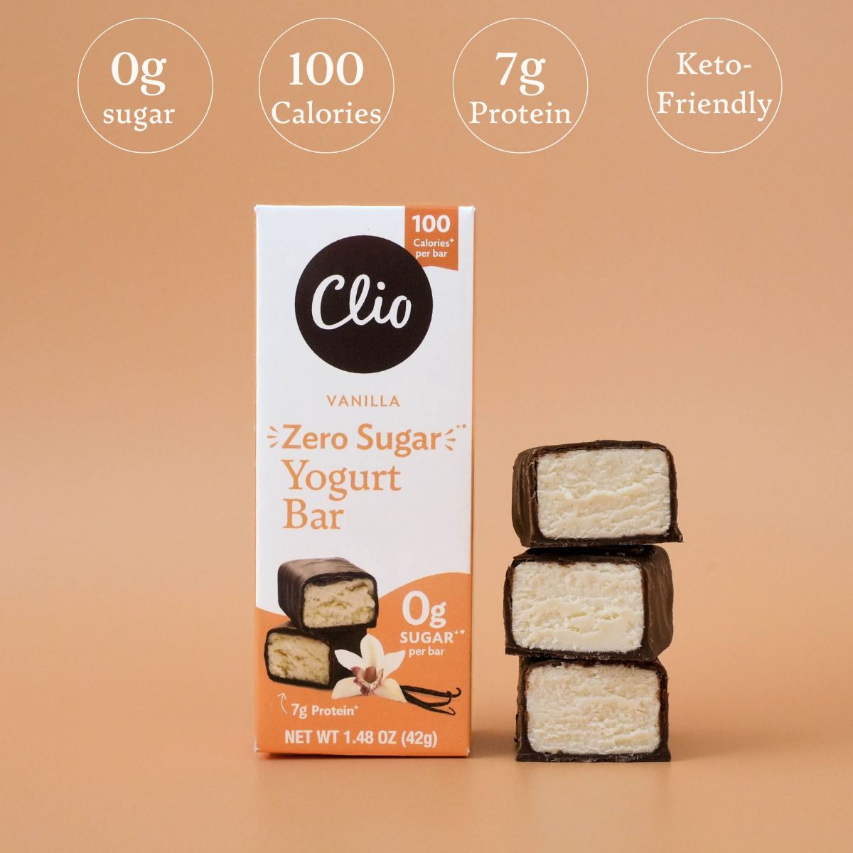 Zero Sugar Vanilla 1 Bar Count Clio Snacks